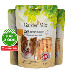 Garden Mix Tavuk Sargılı Kemik Köpek Ödülü 75 Gr - 3 Al 2 Öde - Garden Mix