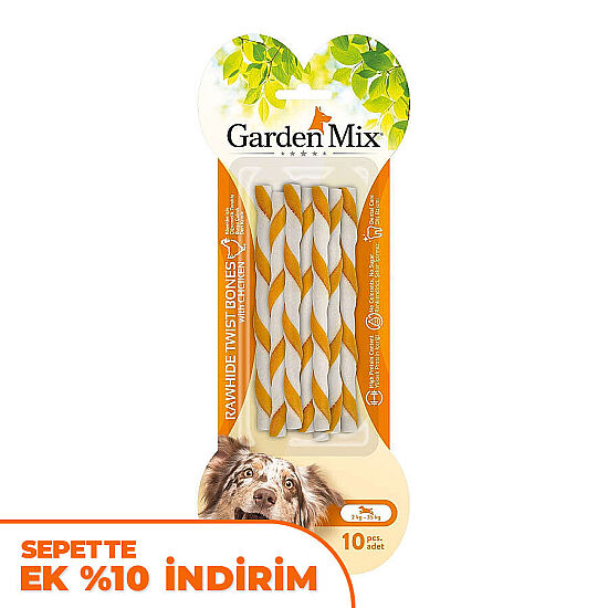 Garden Mix Tavuklu Burgu Çubuk Kemik 10lu 70 Gr - 1