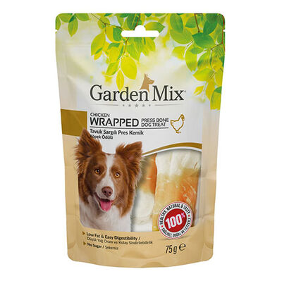 Garden Mix Wrapped Tavuk Sargılı Pres Kemik Köpek Ödülü 75 Gr - 3 lü Paket