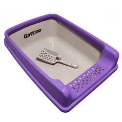Gattino Mor Açık Kedi Tuvaleti + Kürek 50 x 37 x 17 Cm - Diğer / Other