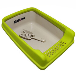 Diğer / Other - Gattino Yeşil Açık Kedi Tuvaleti + Kürek 50 x 37 x 17 Cm
