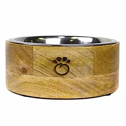 GF PET Kedi ve Köpek Mango Ahşap Kaplı Mama ve Su Kabı Medium - GF Pet