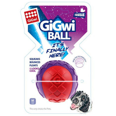 Gigwi 6296 Ball Sert Top Köpek Oyuncağı Kırmızı-Mor 6 Cm - 1