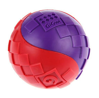Gigwi 6296 Ball Sert Top Köpek Oyuncağı Kırmızı-Mor 6 Cm - 3