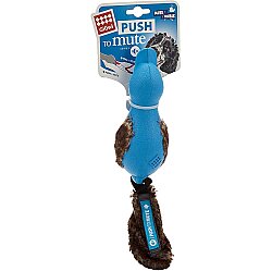 Gigwi 6211 Push To Mute Mavi Peluş Kuyruklu Sesli ve Sesi Kapatılabilen Köpek Oyuncağı - Gigwi