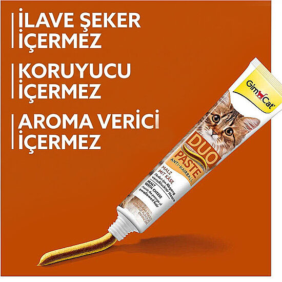 GimCat Anti Hairball Duo Paste Peynirli Malt Kedi Macunu 50 Gr - 3