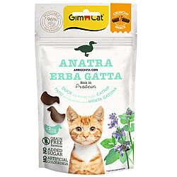 GimCat Crunchy Snacks Ördek ve Kedi Otlu Tahılsız Kedi Ödülü 50 Gr - GimCat