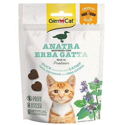 GimCat Crunchy Snacks Ördek ve Kedi Otlu Tahılsız Kedi Ödülü 50 Gr