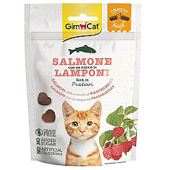 GimCat Crunchy Snacks Somon ve Ahududu Tahılsız Kedi Ödülü 50 Gr - GimCat