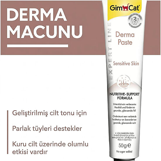 GimCat Derma Paste Deri ve Tüy Sağlığı Kedi Macunu 50 Gr - 2