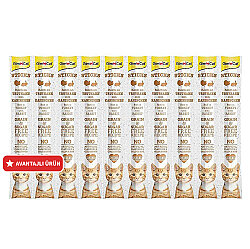 Gimcat Hindi ve Tavşan Etli Tahılsız Kedi Ödül Çubukları 10 Parça 5 Gr x 10 Adet (50 Gr) - GimCat