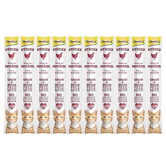 Gimcat Kümes Hayvanlı Tahılsız Kedi Ödül Çubukları 10 Parça 5 Gr x 10 Adet (50 Gr) - 2