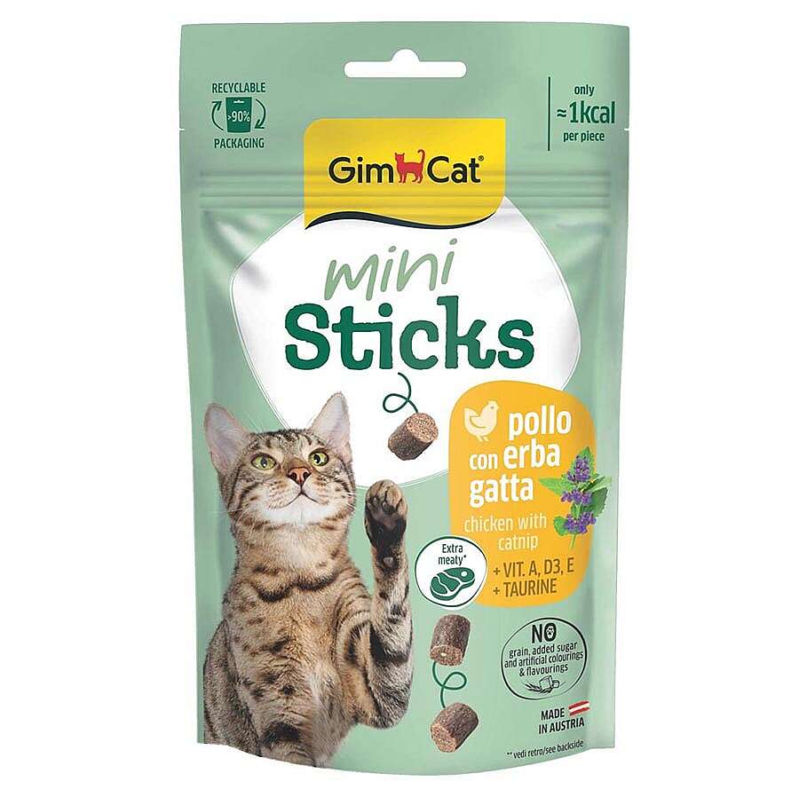 Gimcat Mini Sticks Kedi Otlu ve Tavuklu Ödül Çubukları 50 Gr