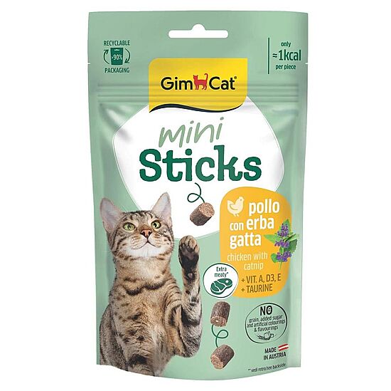 Gimcat Mini Sticks Kedi Otlu ve Tavuklu Ödül Çubukları 50 Gr - 1
