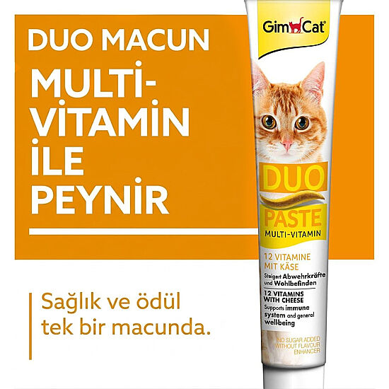 GimCat Multi Vitamin Duo Paste Peynirli Kedi Macunu 50 Gr - 2
