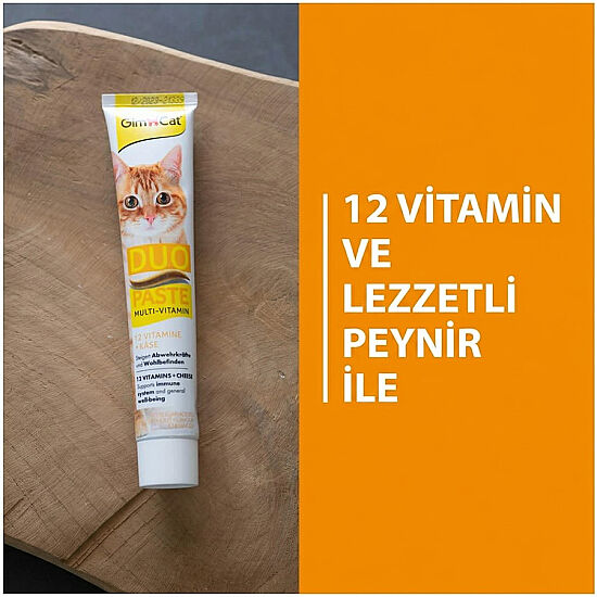 GimCat Multi Vitamin Duo Paste Peynirli Kedi Macunu 50 Gr - 3