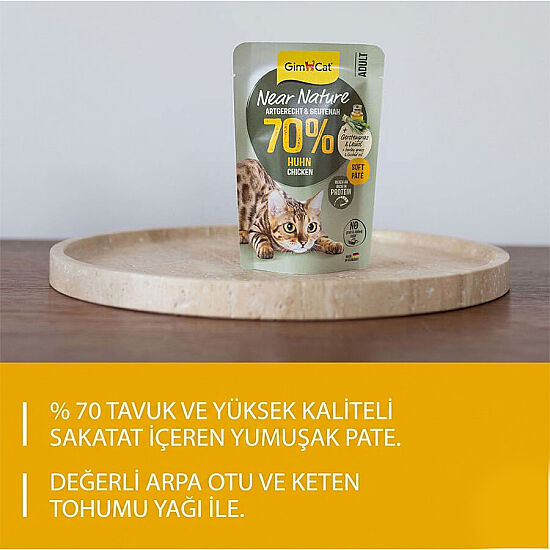 Gimcat Near Nature Pouch Tavuk Etli Kedi Yaş Maması 85 Gr - 4