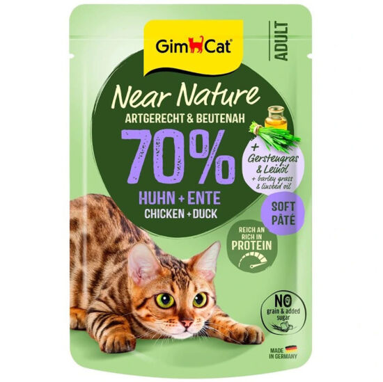 Gimcat Near Nature Pouch Tavuk ve Ördek Etli Kedi Yaş Maması 85 Gr - 1