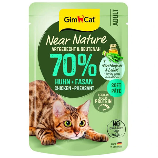 Gimcat Near Nature Pouch Tavuk ve Sülün Etli Kedi Yaş Maması 85 Gr - 1
