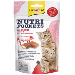 GimCat - Gimcat Nutripockets Anti - Hairball Kedi Ödülü Biftek Malt 60 Gr