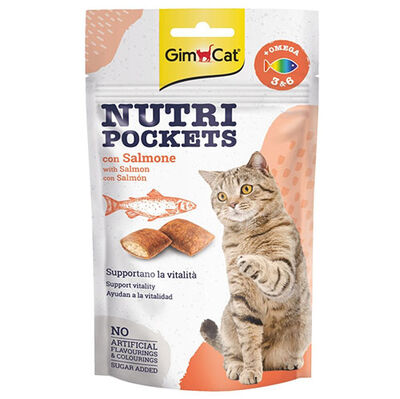 Gimcat Nutripockets Kedi Ödülü Somon Omega 3 & 6, 60 Gr