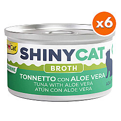 GimCat ShinyCat Broth Aleo Veralı Ton Balığı Kedi Konservesi 70 Gr x 6 Adet - GimCat