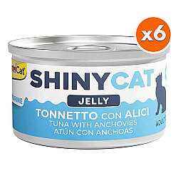 GimCat ShinyCat Broth Ançuezli Ton Balığı Kedi Konservesi 70 Gr x 6 Adet - GimCat