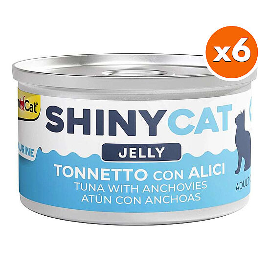 GimCat ShinyCat Broth Ançuezli Ton Balığı Kedi Konservesi 70 Gr x 6 Adet - 1