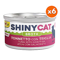 GimCat ShinyCat Broth Barbun Balıklı Ton Balığı Kedi Konservesi 70 Gr x 6 Adet - GimCat