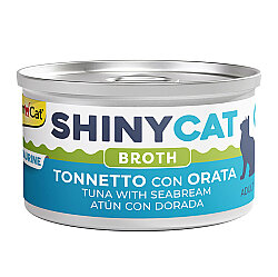 GimCat ShinyCat Broth Çipuralı Ton Balığı Kedi Konservesi 70 Gr - GimCat