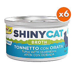 GimCat ShinyCat Broth Çipuralı Ton Balığı Kedi Konservesi 70 Gr x 6 Adet - GimCat