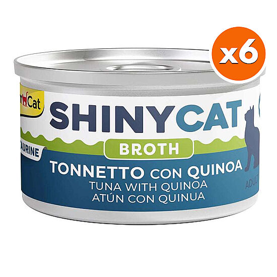 GimCat ShinyCat Broth Kinoalı Ton Balığı Kedi Konservesi 70 Gr x 6 Adet - 1