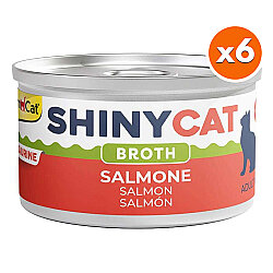 GimCat ShinyCat Broth Somonlu Kedi Konservesi 70 Gr x 6 Adet - GimCat