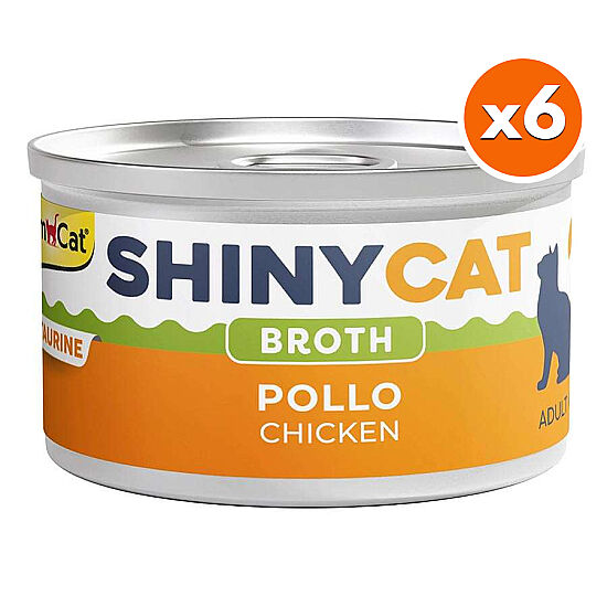 GimCat ShinyCat Broth Tavuklu Kedi Konservesi 70 Gr x 6 Adet - 1