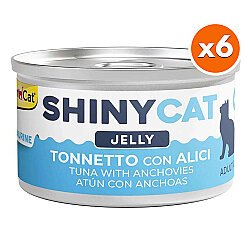GimCat ShinyCat Jelly Ançuezli Ton Balığı Jöleli Kedi Konservesi 70 Gr x 6 Adet - GimCat