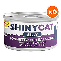 GimCat ShinyCat Jelly Somon Balıklı Ton Balığı Jöleli Kedi Konservesi 70 Gr x 6 Adet - GimCat