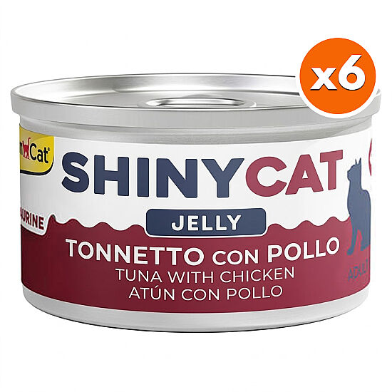 GimCat ShinyCat Jelly Tavuklu Ton Balığı Jöleli Kedi Konservesi 70 Gr x 6 Adet - 1