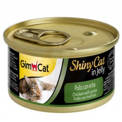 GimCat - GimCat ShinyCat Tavuk Etli Çimenli Jöleli Kedi Konservesi 70 Gr