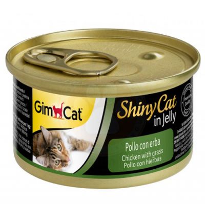 GimCat ShinyCat Tavuk Etli Çimenli Jöleli Kedi Konservesi 70 Gr