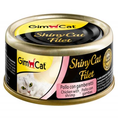 GimCat ShinyCat Tavuk ve Karides Kıyılmış Fileto Kedi Konservesi 70 Gr