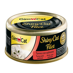 GimCat - GimCat ShinyCat Ton Balık ve Somonlu Kıyılmış Fileto Kedi Konservesi 70 Gr