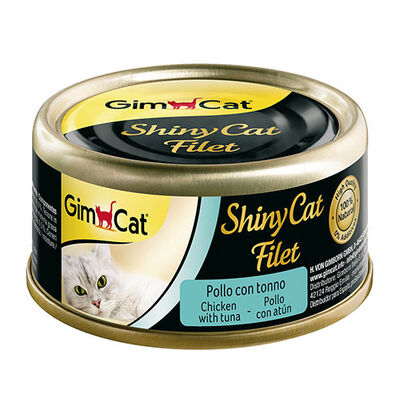 GimCat ShinyCat Ton Balık ve Tavuk Kıyılmış Fileto Kedi Konservesi 70 Gr