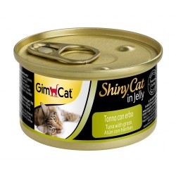 GimCat - Gimcat Shinycat Ton Balıklı Çimenli Jöleli Kedi Konservesi 70 Gr