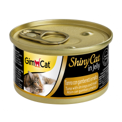 GimCat - GimCat ShinyCat Ton Balıklı Karides Malt Özlü Jöleli Kedi Konservesi 70 Gr