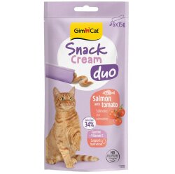 Gimcat Snack Cream Duo Somon ve Domates Ek Besin Kedi Ödülü 6 x 15 Gr - GimCat