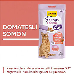 Gimcat Snack Cream Duo Somon ve Domates Ek Besin Kedi Ödülü 6 x 15 Gr - 2