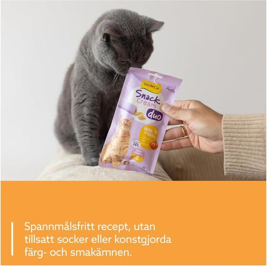 Gimcat Snack Cream Duo Tavuk Etli ve Balkabaklı Ek Besin Kedi Ödülü 6 x 15 Gr - 3