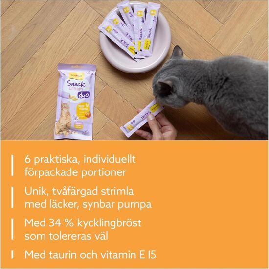 Gimcat Snack Cream Duo Tavuk Etli ve Balkabaklı Ek Besin Kedi Ödülü 6 x 15 Gr - 4