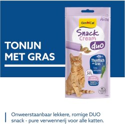 Gimcat Snack Cream Duo Ton Balıklı ve Çim Ek Besin Kedi Ödülü 6 x 15 Gr - 2