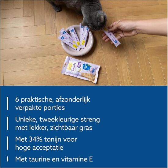 Gimcat Snack Cream Duo Ton Balıklı ve Çim Ek Besin Kedi Ödülü 6 x 15 Gr - 4